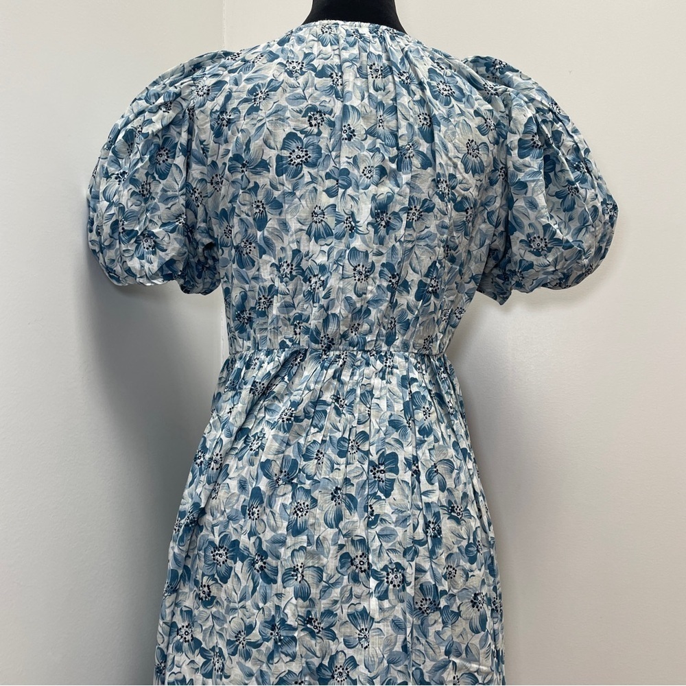 NEW! The Great.- The Gallery Dress Light Sky Pressed Floral Size S Blue - Picture 12 of 16